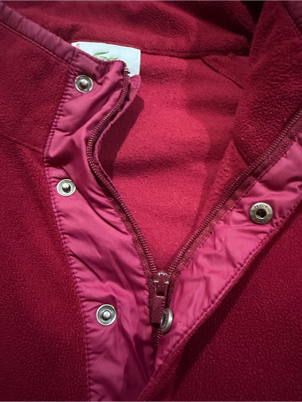 Lacoste Devanlay Brick Red Fleece Quarter Zip Snap Pullover Men’s Size 6 Large - Picture 5 of 10